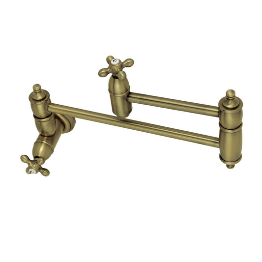 Restoration Pot Filler Faucet in Antique Brass