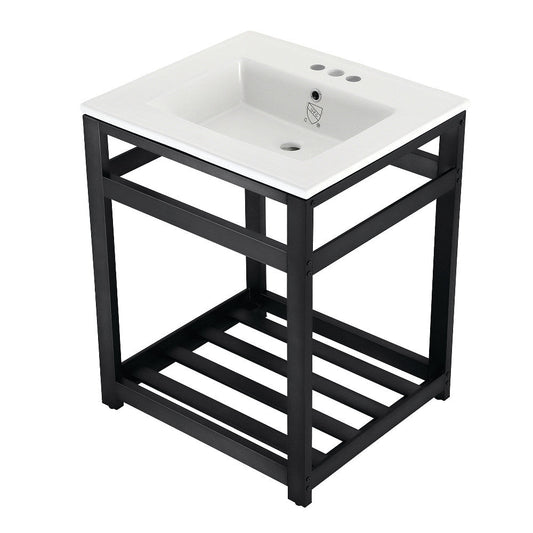 Quadras 25.19 Inch Console Sink in White