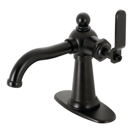 Knight Single-Hole Bathroom Faucet in Matte Black