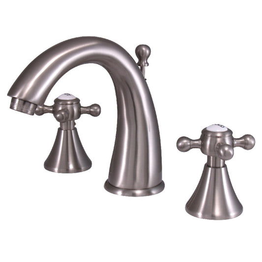 English Country Widespread Bathroom Faucet in Brushed Nickel