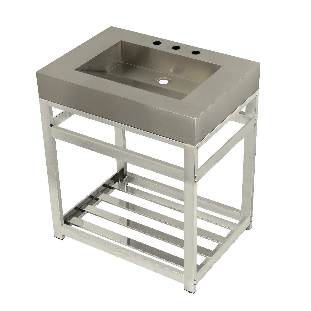 Kingston Commercial 31 Inch Console Sink in Brushed Nickel
