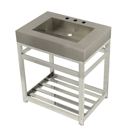 Kingston Commercial 31 Inch Console Sink in Brushed Nickel