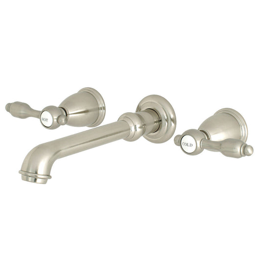 Tudor Wall-Mount Bathroom Faucet in Brushed Nickel