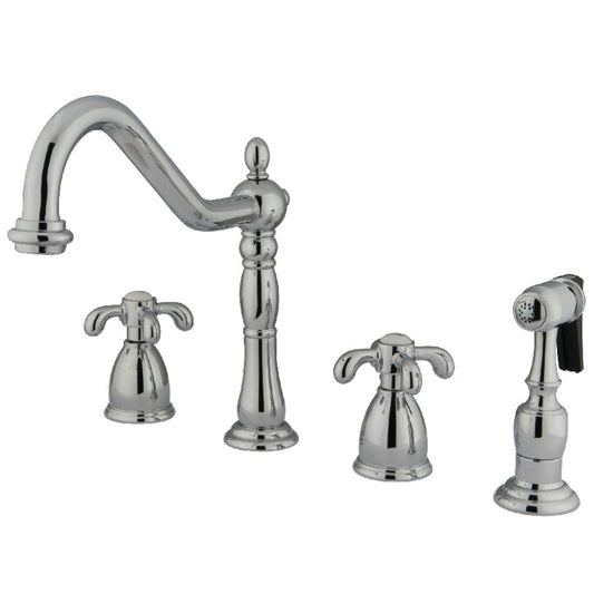 French Country Widespread Kitchen Faucet in Polished Chrome