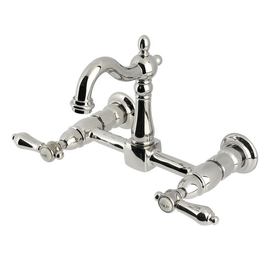 Heirloom Wall Mount Kitchen Faucet in Polished Nickel