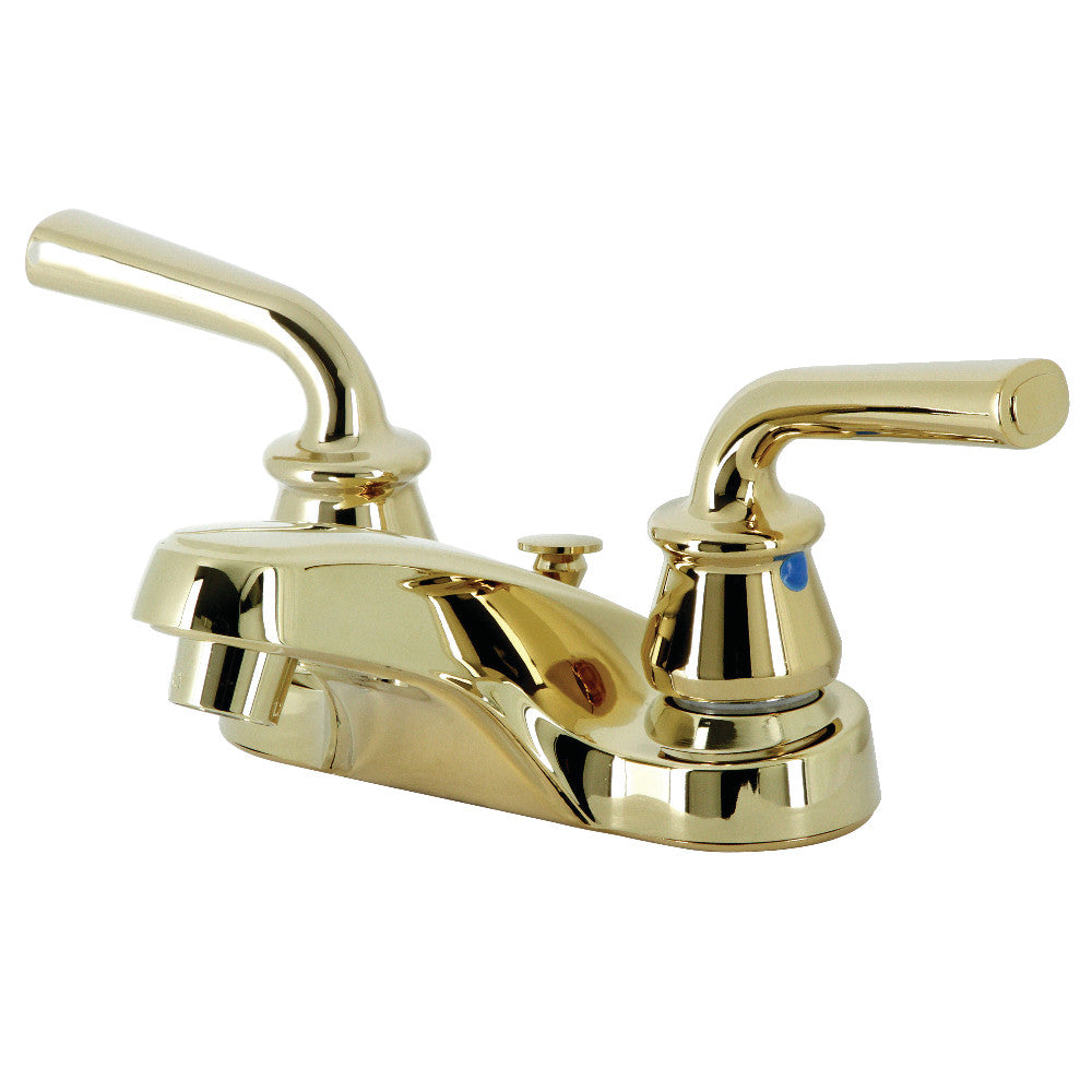 Restoration 4 Inch Centerset Bathroom Faucet in Polished Brass