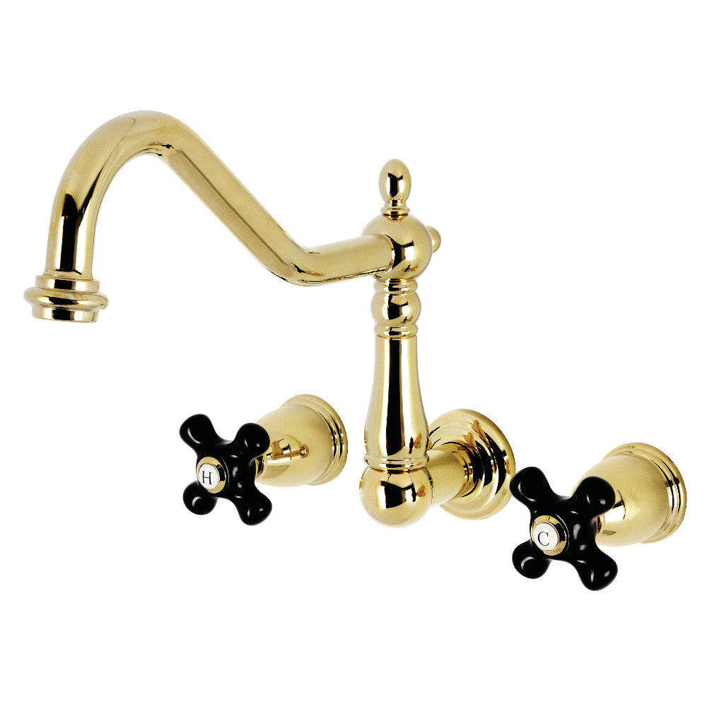 Duchess Wall Mount Kitchen Faucet in Polished Brass