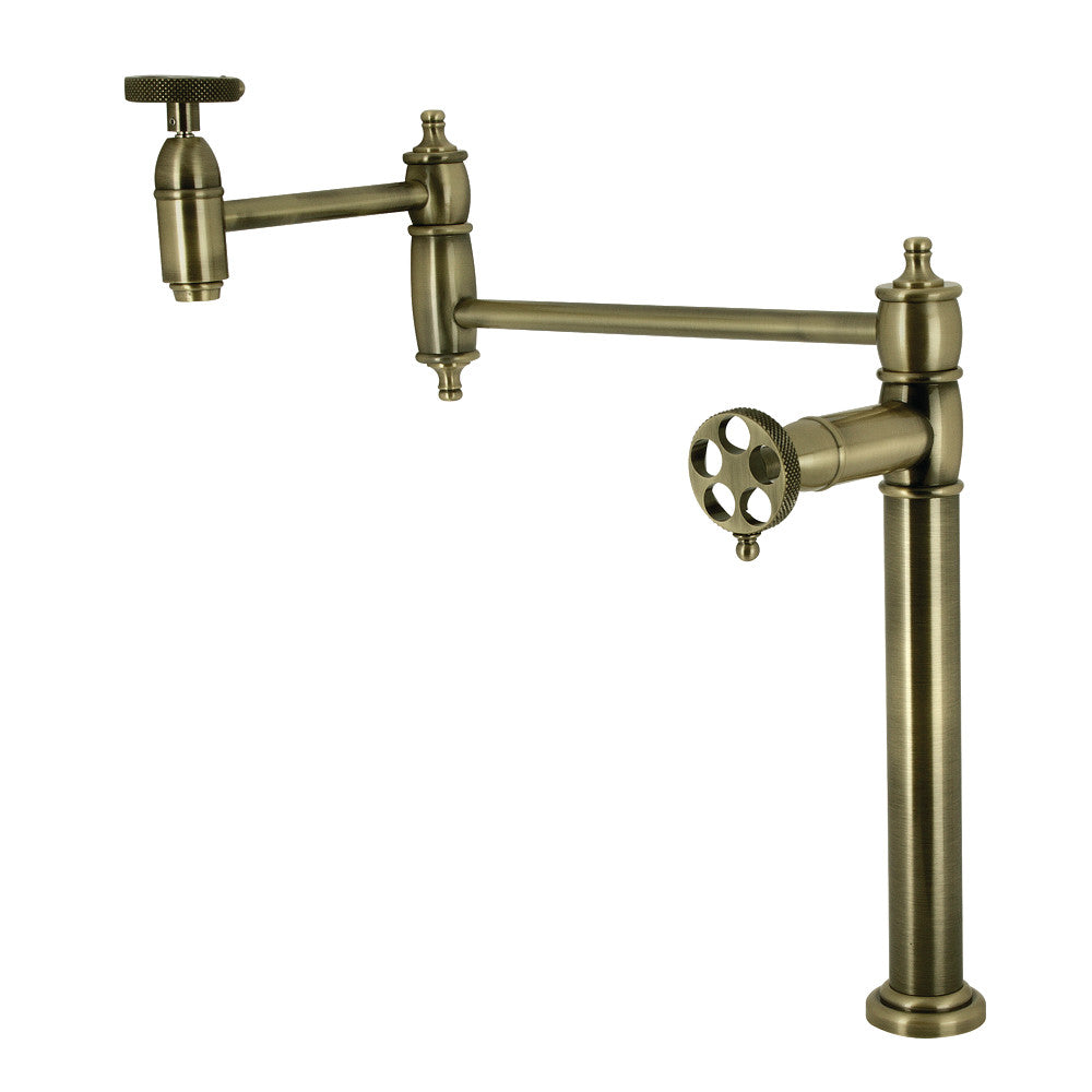 Webb Pot Filler Faucet in Antique Brass