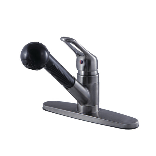 Wyndham Pull-Out Kitchen Faucet in Black Stainless