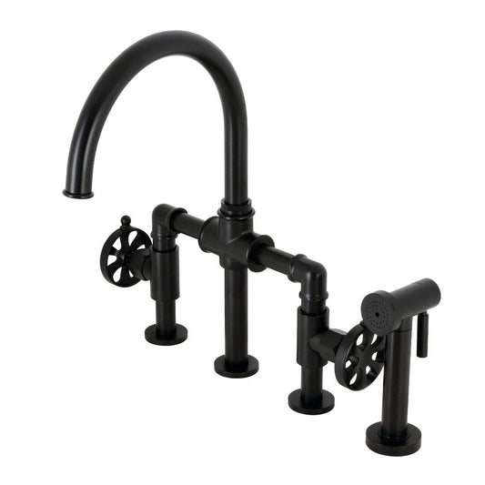 Belknap Bridge Kitchen Faucet in Matte Black