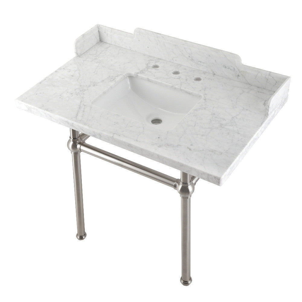 Pemberton 36 Inch Console Sink in Carrara Marble