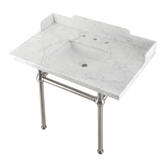 Pemberton 36 Inch Console Sink in Carrara Marble