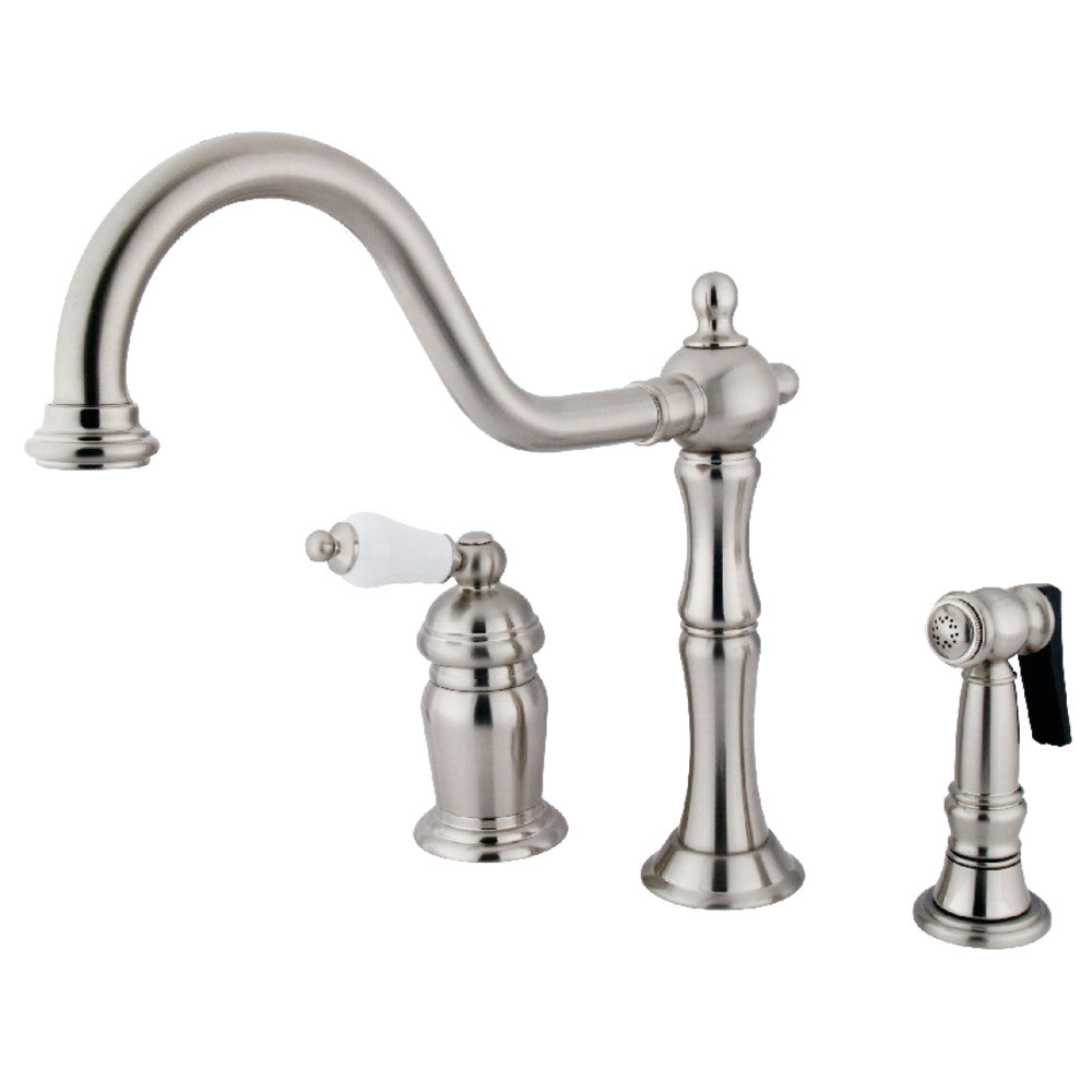Heritage Widespread Kitchen Faucet in Brushed Nickel