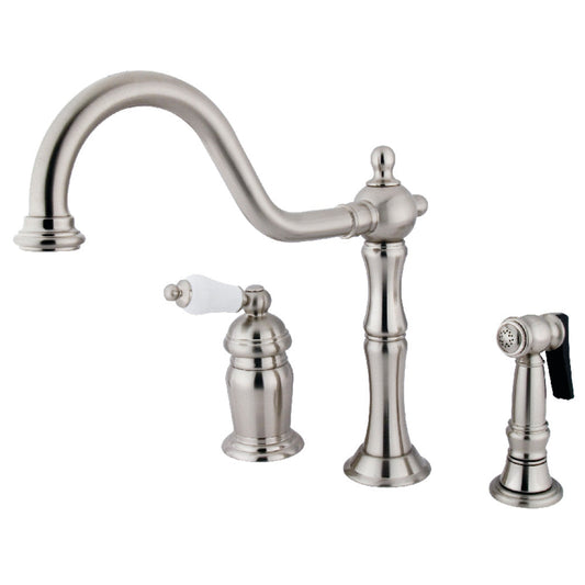 Heritage Widespread Kitchen Faucet in Brushed Nickel