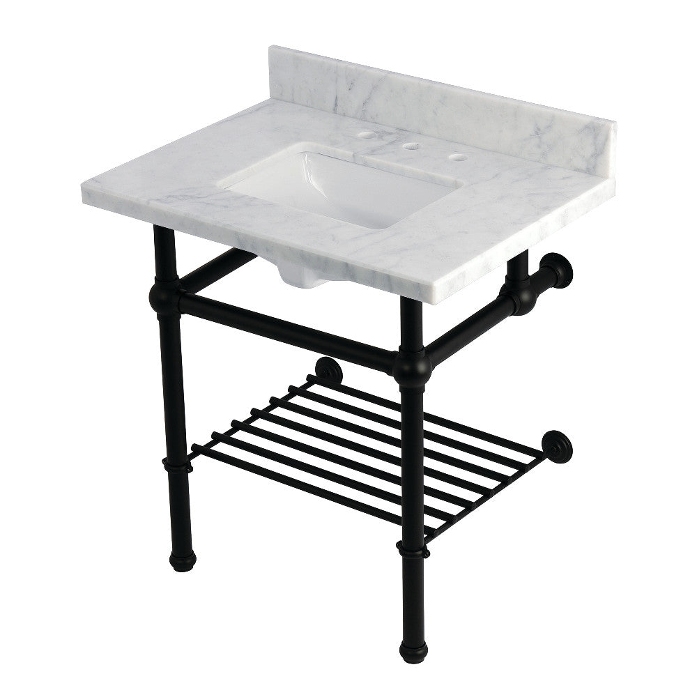 Templeton 30 Inch Console Sink in Carrara Marble