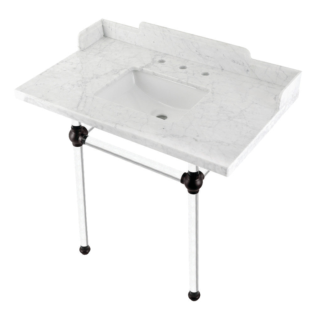 Pemberton 36 Inch Console Sink in Carrara Marble