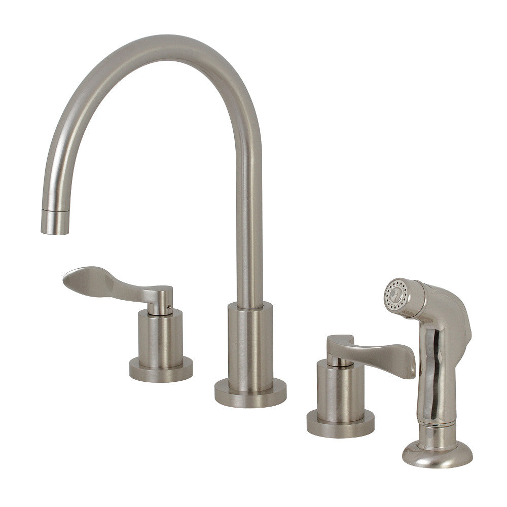 Widespread Kitchen Faucet in Brushed Nickel