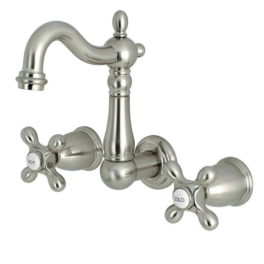 Heritage Wall-Mount Bathroom Faucet in Brushed Nickel