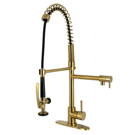 Concord Pre-Rinse Kitchen Faucet in Brushed Brass