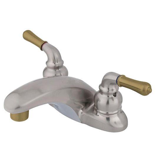 Magellan 4 Inch Centerset Bathroom Faucet in Brushed Nickel/Polished Brass