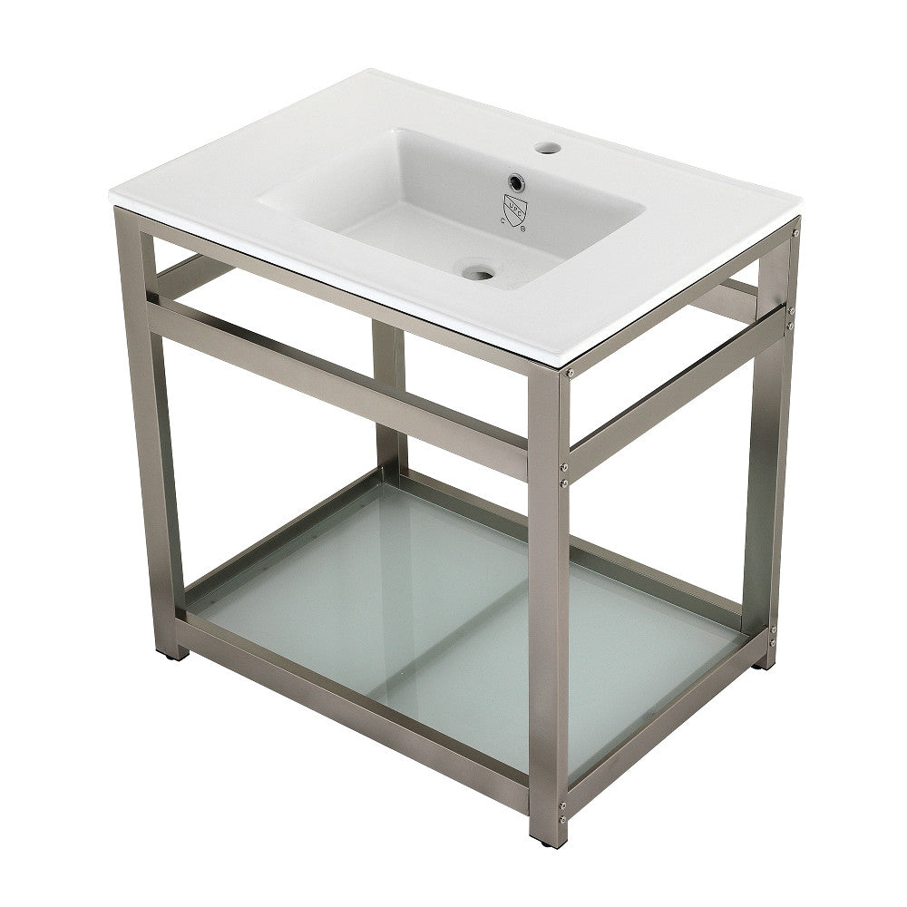 Quadras 31.13 Inch Console Sink in White