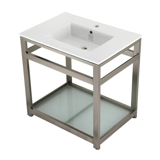 Quadras 31.13 Inch Console Sink in White