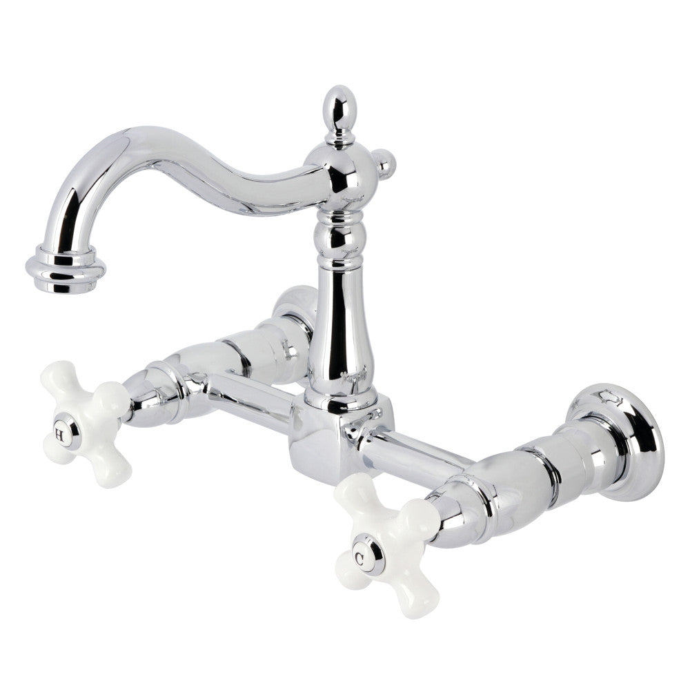 Heritage Wall Mount Kitchen Faucet in Polished Chrome