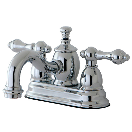 English Country 4 Inch Centerset Bathroom Faucet in Polished Chrome