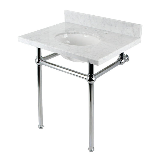 Templeton 30 Inch Console Sink in Carrara Marble