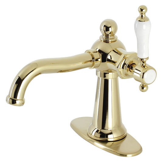 Nautical Single-Hole Bathroom Faucet in Polished Brass