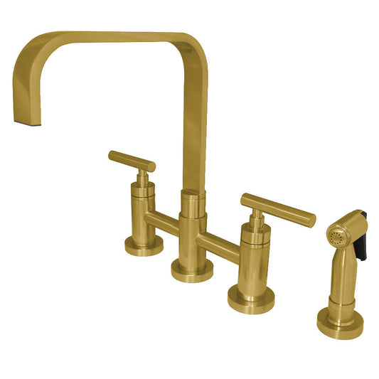 Manhattan Bridge Kitchen Faucet in Brushed Brass