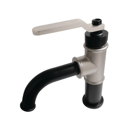 Whitaker Single-Hole Bathroom Faucet in Matte Black/Polished Nickel