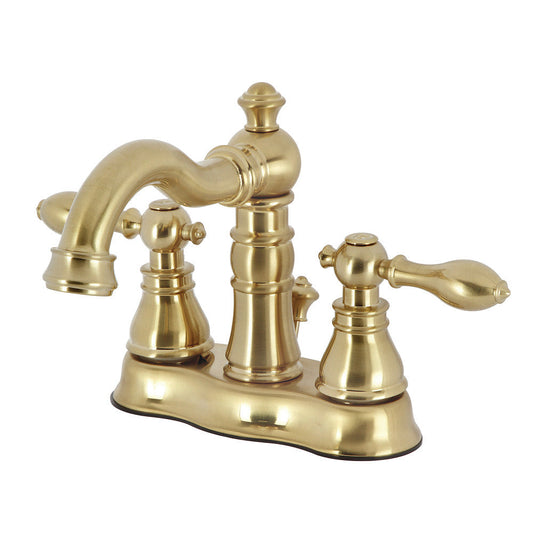 American Classic 4 Inch Centerset Bathroom Faucet in Brushed Brass