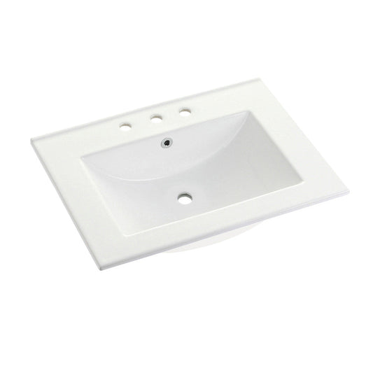 Ultra Modern 24 Inch Vanity Sink Top in White