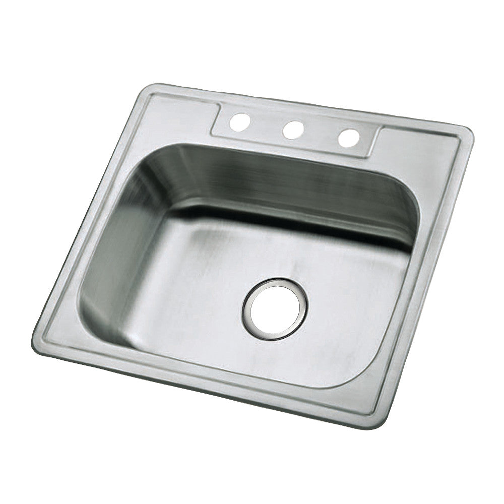 Studio 25 Inch Drop-In Kitchen Sink in Brushed Stainless
