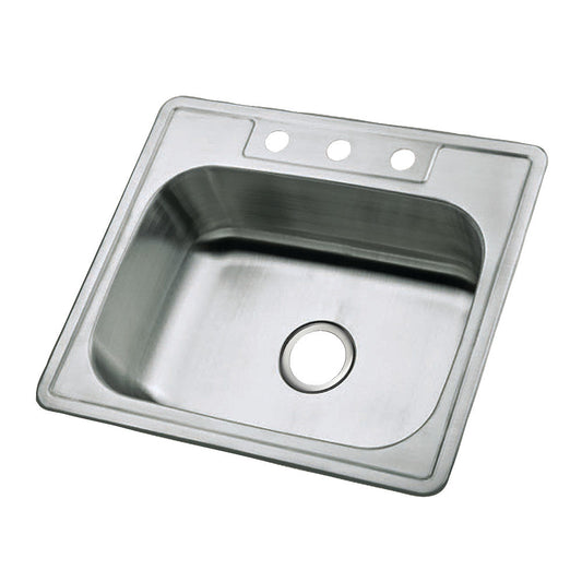Studio 25 Inch Drop-In Kitchen Sink in Brushed Stainless