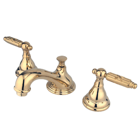 Georgian Widespread Bathroom Faucet in Polished Brass