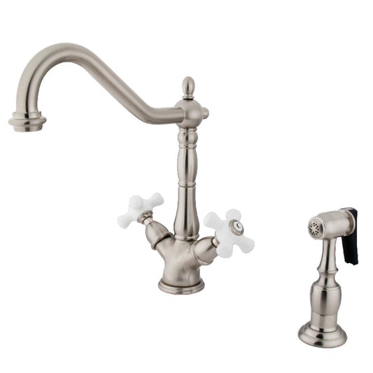 Heritage Two Handle Single-Hole Kitchen Faucet in Brushed Nickel