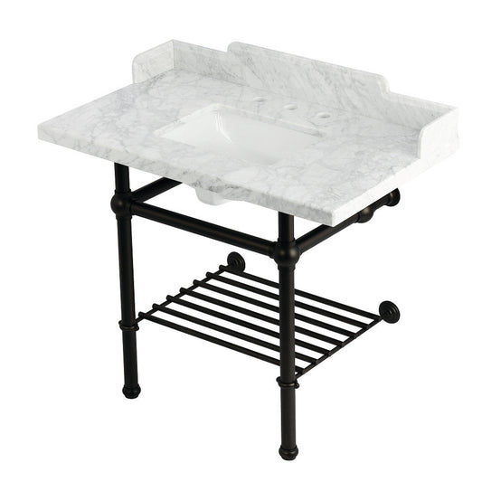 Pemberton 36 Inch Console Sink in Carrara Marble