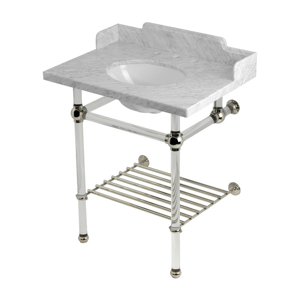 Pemberton 30 Inch Console Sink in Carrara Marble