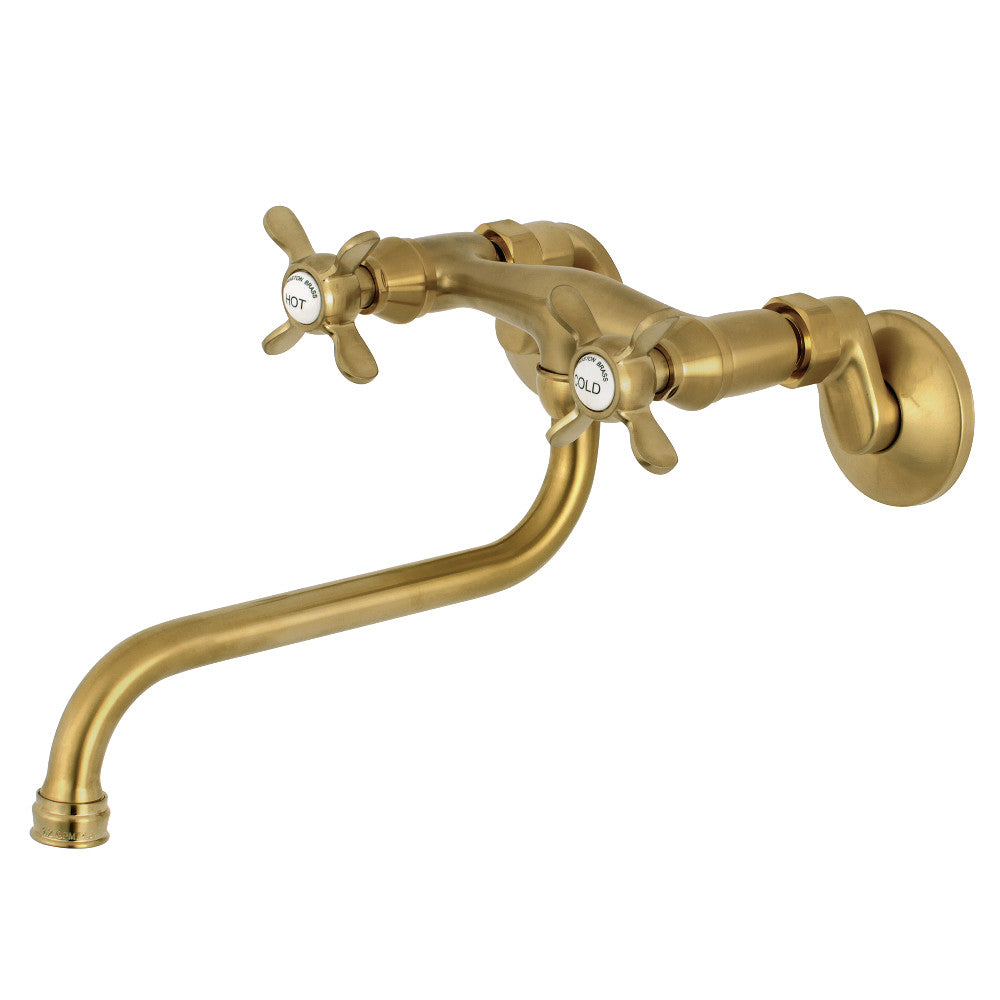 Essex Wall-Mount Bathroom Faucet in Brushed Brass