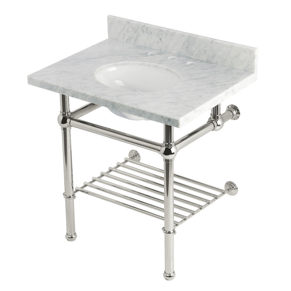 Templeton 30 Inch Console Sink in Carrara Marble