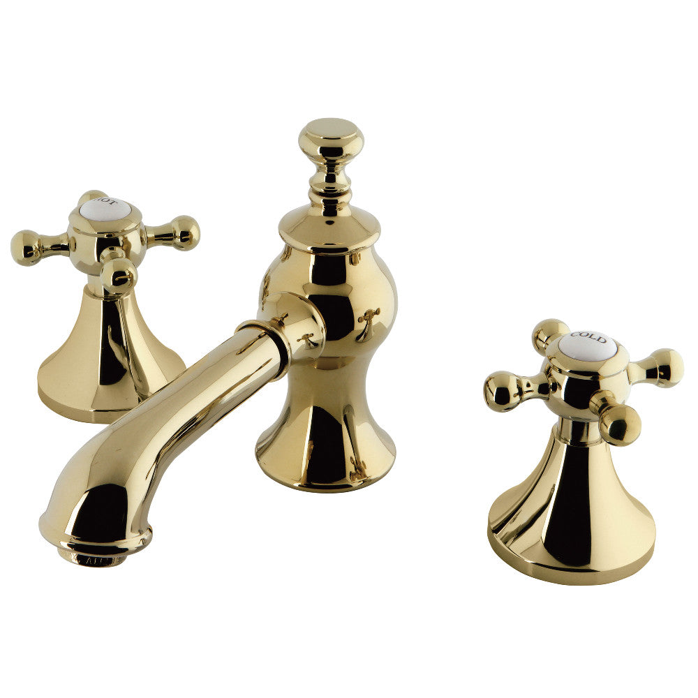 English Country Widespread Bathroom Faucet in Polished Brass