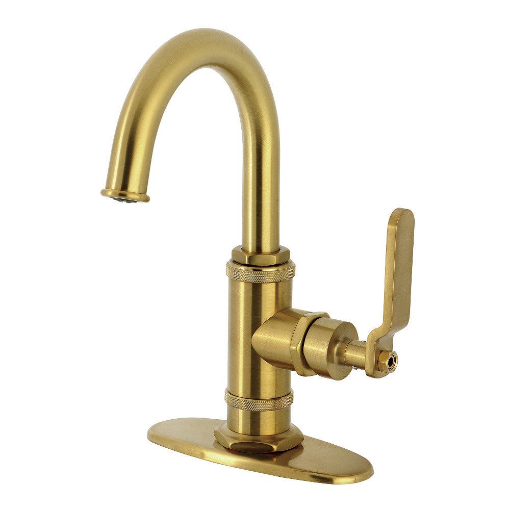 Whitaker Single-Hole Bathroom Faucet in Brushed Brass