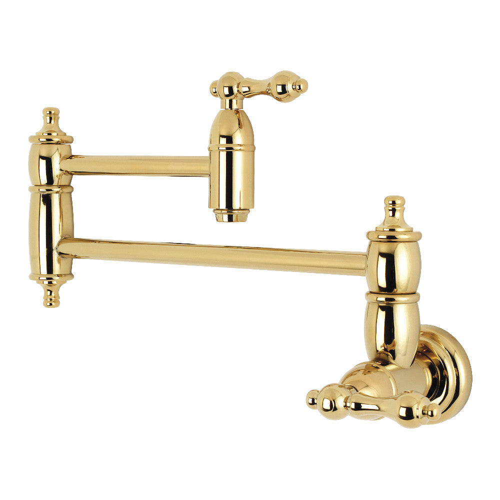 Restoration Pot Filler Faucet in Polished Brass