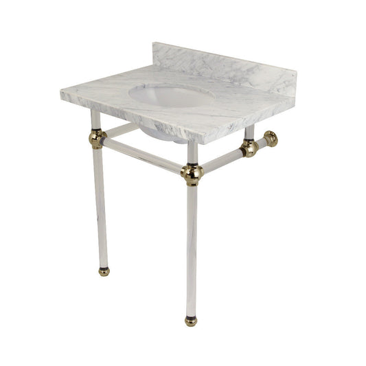 Templeton 30 Inch Console Sink in Carrara Marble