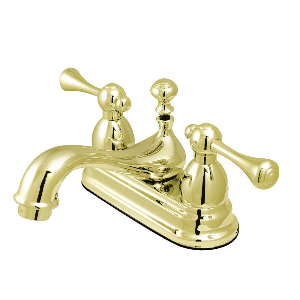 Vintage 4 Inch Centerset Bathroom Faucet in Polished Brass