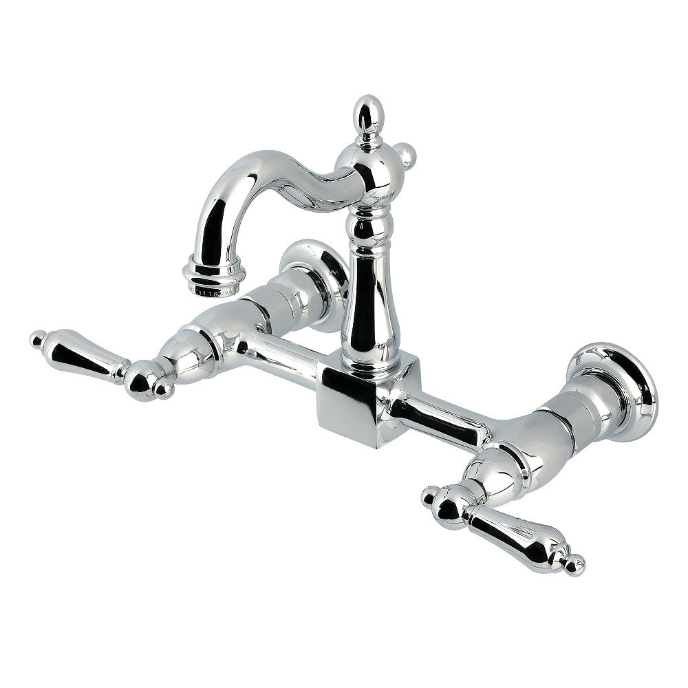 Heritage Wall Mount Kitchen Faucet in Polished Chrome