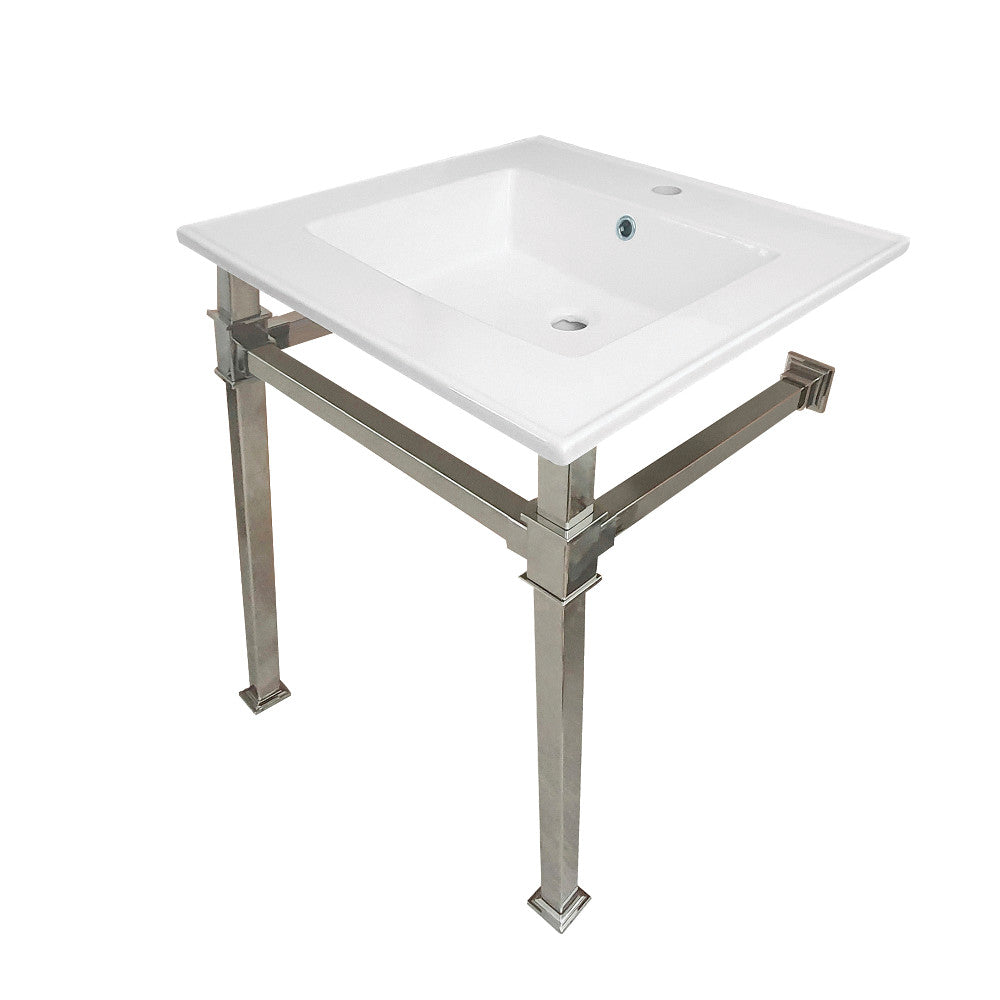 Monarch 25.19 Inch Console Sink in White