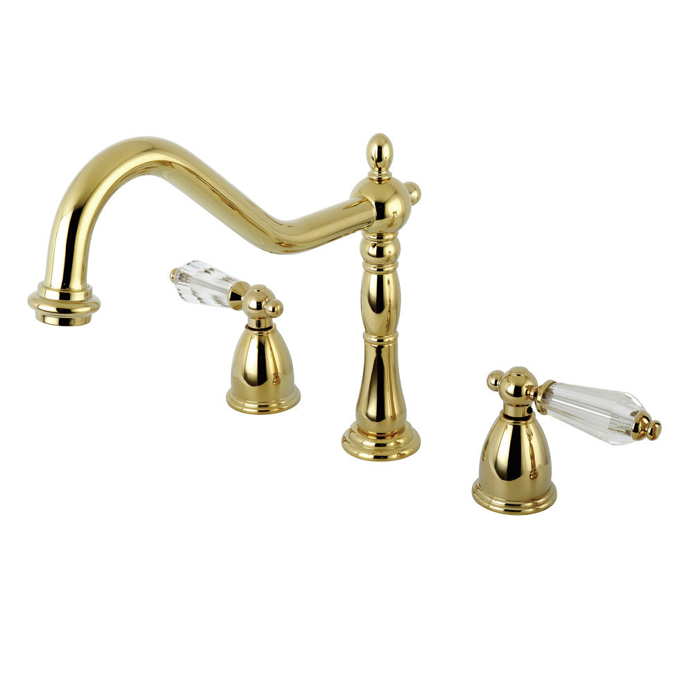Wilshire Widespread Kitchen Faucet in Polished Brass